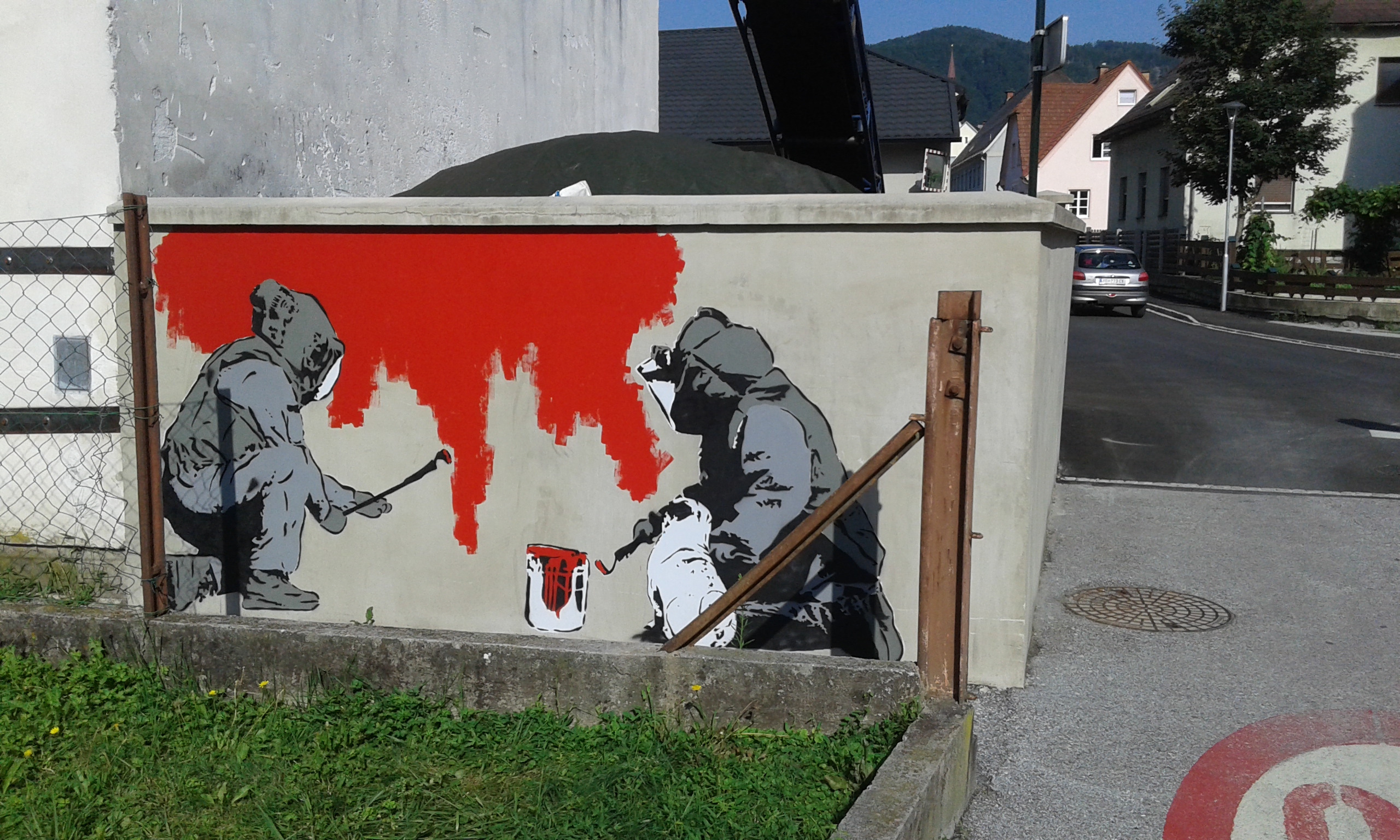Graffiti entschärft "Bombe" in Koeflach 