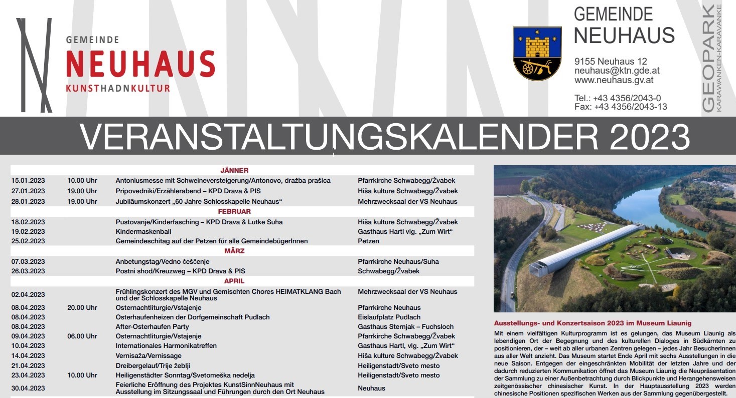 Veranstaltungskalender 2023der Gemeinde Neuhaus – Neuhaus – Kärnten